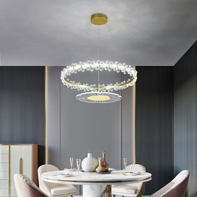 1-Light Chandelier Lamp Modern Style Circle Shape Metal Hanging Light Fixtures