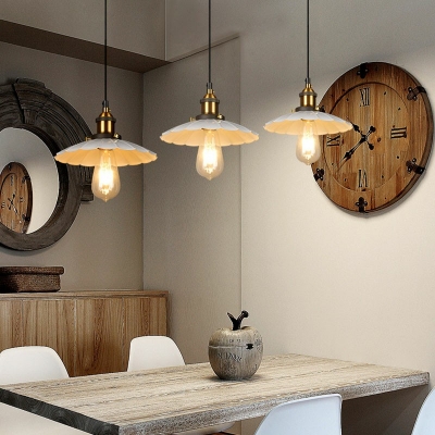 1-Light Suspension Lamp Industrial Style Cone Shape Metal Hanging Pendant Light
