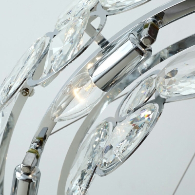 10-Light Suspension Light ​​Minimalist Style Ring Shape Metal Chandelier Lam
