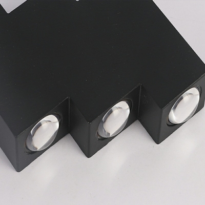 8 Lights Wall Mounted Light Fixture Black Modern LED Minimal Wall Lamp Sconce for Bedroom