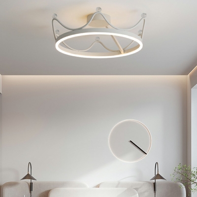 Black Semi Flush Crown Shade Modern Style Acrylic Semi-Flush Mount for Living Room