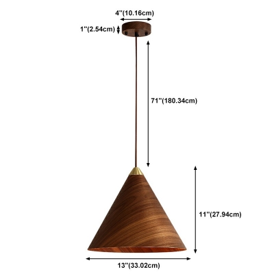 Cone Hanging Pendnant Lamp Modern Wood Minimalist Hanging Lamp for Dinning Room
