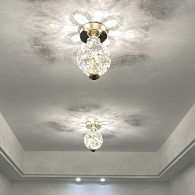 Creative Crystal Warm Decorative Semi Flush Ceiling Fixture for Corridor Bedroom and Hall