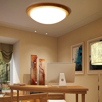 Modern Style LED Flushmount Light Nordic Style Wood Acrylic Celling Light for Bedroom Living Room