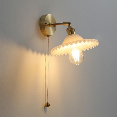 Modern Style LED Wall Sconce Light Nordic Style Metal Glass Wall Light for Bedside