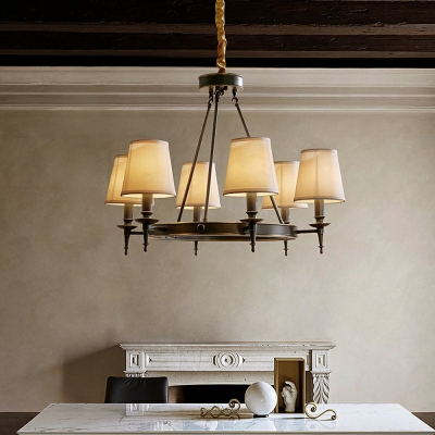 Modern Style Metal Chandelier Light Nordic Style Fabric Pendant Light for Living Room Dinning Room