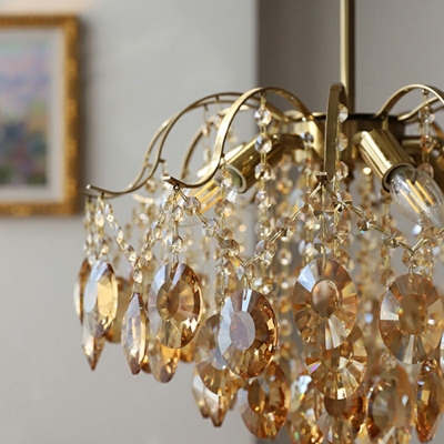 Traditional Crystal Orbs Chandelier Lighting Fixtures Elegant Vintage Living Room Ceiling Chandelier