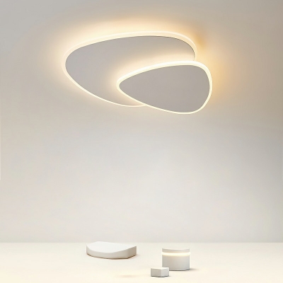 White Led Flush Light Triangle Shade Modern Style Acrylic Led Flush Mount Fixture for Dining Room