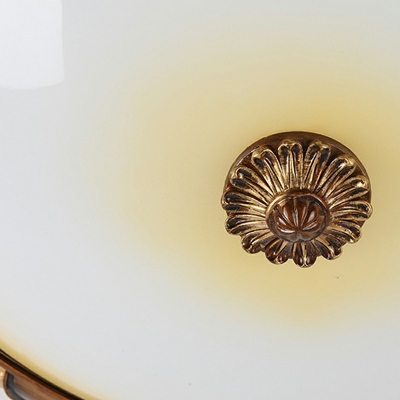 Yellow Flushmount Round Shade Modern Style Glass Led Flush Light for Dining Room