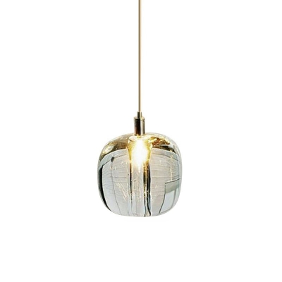 1-Light Hanging Ceiling Lights Minimalist Style Geometry Shape Glass Suspension Light