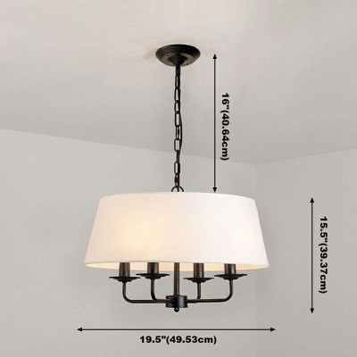 4-Light Suspension Light Traditional Style Cone Shape Metal Chandelier Lamp
