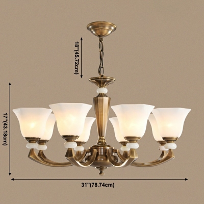 8-Light Pendant Light Fixtures Modernist Style Bell Shape Metal Chandelier Lighting