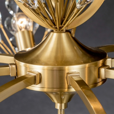 9-Light Suspension Lighting Modernist Style Oval Shape Metal Chandelier Lights