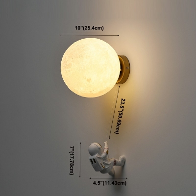 Kid's Wall Mounted Light Fixture 1 Light Creative Flush Wall Sconce for Bedroom