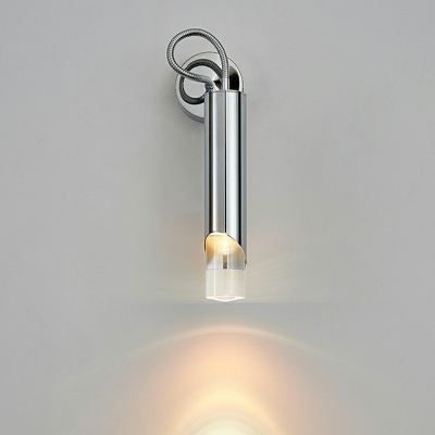 Modern Metal Wall Sconces Lighting Fixtures Chrome 1 Light Minimal Light Sconces for Bedroom