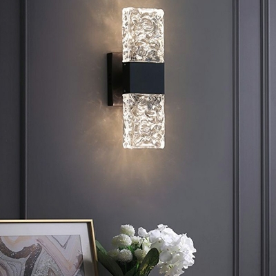 Postmodern Style Wall Mount Light Crystal Flush Mount Wall Sconce for Bedroom Living Room