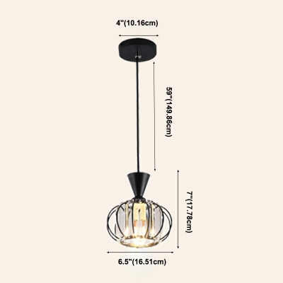 1 Light Crystal Globe Pendants Light Fixtures Modern Hanging Ceiling Lights for Dinnning Room