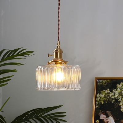 1-Light Pendant Lighting Fixtures Contemporary Style Cylinder Shape Metal Pendulum Lights