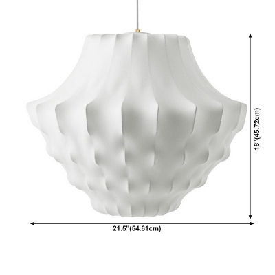 1-Light Pendant Lighting Minimalist Style Geometric Shape Fabric Suspension Light