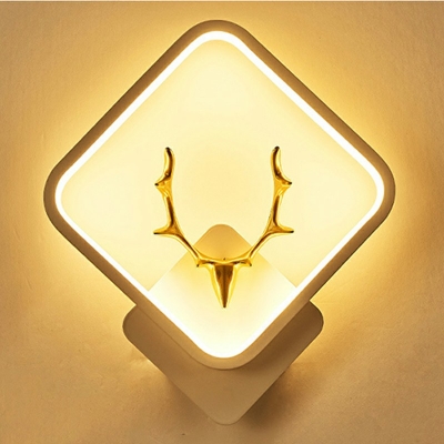 1 Light Square Shade Wall Sconce Lighting Modern Style Metal Led Wall Sconce for Living Room