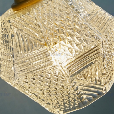1-Light Suspension Lamp Contemporary Style Geometric Shape Metal Pendant Lighting Fixtures