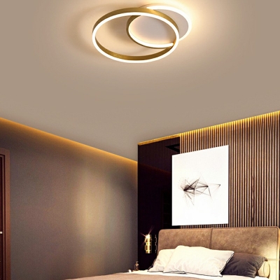 2 Lights Round Shade Flush Light Modern Style Acrylic Led Flush Light for Living Room