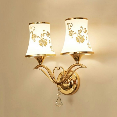 2 Lights Wall Mounted Light Fixture Traditional Wall Mounted Mirror Front for Bathroom
