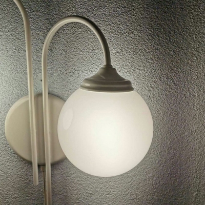 2 Lights White Wall Mounted Lighting Modern Glass Flush Wall Sconce for Bedroom