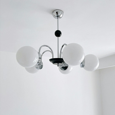 5 Light Globe Chrome Hanging Chandelier Modern Metal Chandelier Lighting Fixtures for Living Room