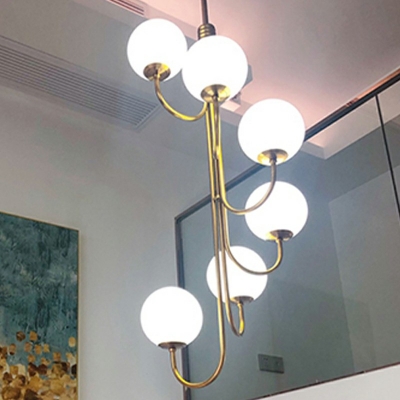 6-Light Suspension Pendant Light Modernist Style Globe Shape Metal Chandelier Lights