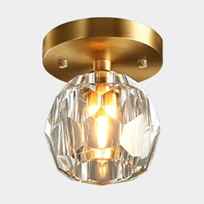 Creative Crystal Warm Decorative Semi-Flush Mount Ceiling Fixture for Corridor Hall and Bedroom