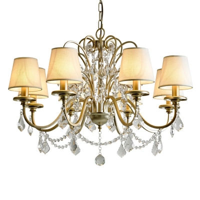 European Style Chandelier 8 Head Candle Shape Ceiling Chandelier for Living Room Bedroom