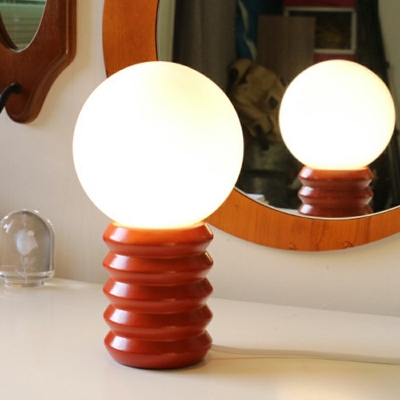 Globe Glass Night Table Lamps 1 Light Modern Minimal Mini Table Light for Bedroom
