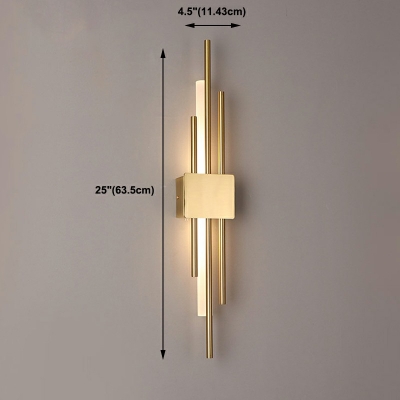 Gold Wall Light Strip Shade Wall Sconce Modern Style Metal Wall Sconce Lighting for Living Room