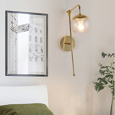Industrial Wall Mounted Light Fixture Metal and Glass Vintage Sconce Wall Lighting for Living Room