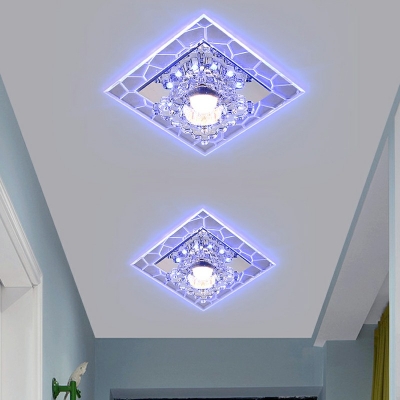 Modern Concealed Crystal Decorative Flush Mount Ceiling Light for Hotel Bar and Dinning Room