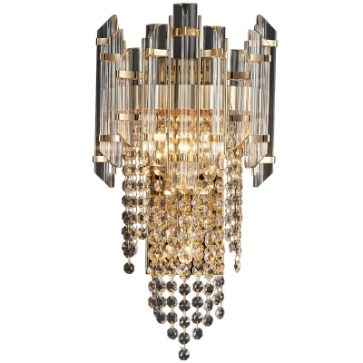 Modern Crystal Wall Mounted Light Fixture 1 Light Flush Wall Sconce for Living Room