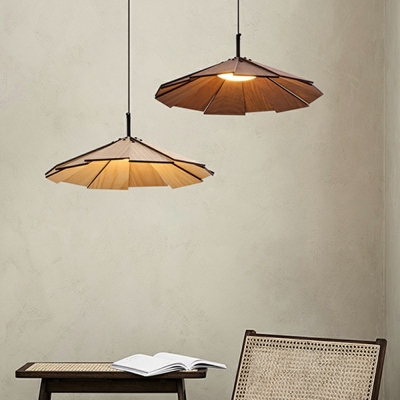 Modern Style LED Pendant Light Japanese Style Minimalism Wood Warm Light Hanging Light for Dinning Room