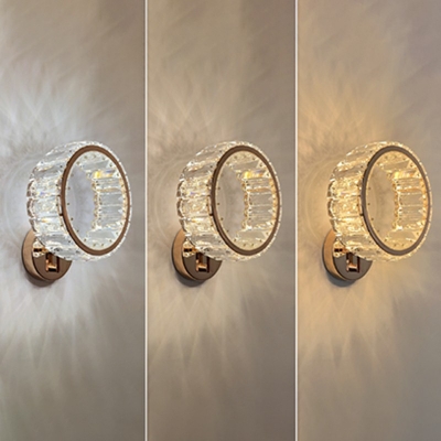 Modern Style LED Wall Sconce Light Nordic Style Metal Crystal Third Gear  Wall Light for Bedside Aisle