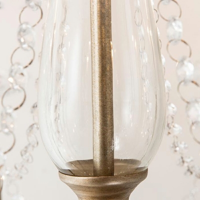 Traditional Chandelier Lighting Fixtures 8 Light Crystal Hanging Chandelier for Living Room