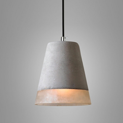 1-Light Down Lighting Pendant Minimalist Style Cone Shape Stone Hanging Fixture