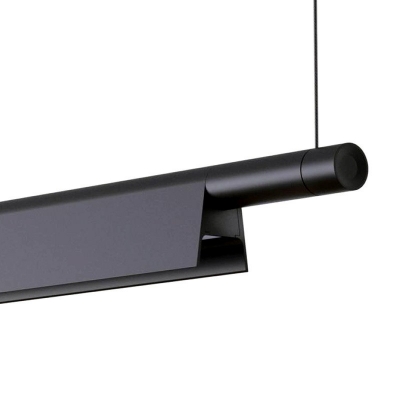 1-Light Hanging Lamp Minimalist Style Liner Shape Metal Pendant Lighting Fixtures