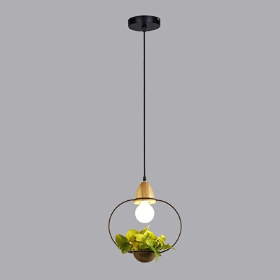 1-Light Pendant Ceiling Lights Vintage Style Geometric Shape Metal Suspension Lamp