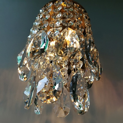 1-Light Sconce Lights Simplicity Style Waterfall Shape Metal Wall Mounted Light Fixture