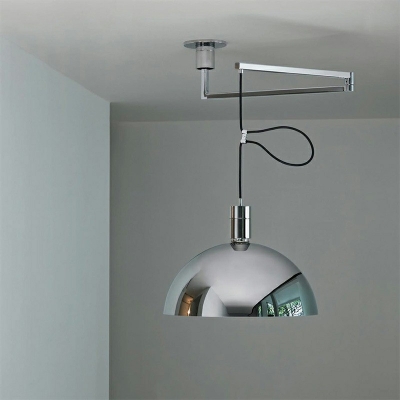 1-Light Suspension Lamp Modernist Style Dome Shape Metal Hanging Light Fixtures