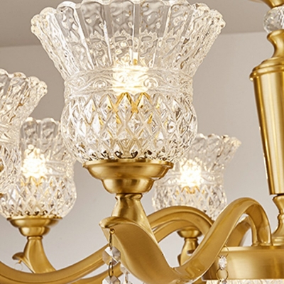 8-Light Ceiling Suspension Lamp Modernist Style Bell Shape Metal Chandelier Lighting