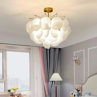 8-Light Chandelier Lighting Fixtures Traditional Style Round Shape Glass Ceiling Pendant Light
