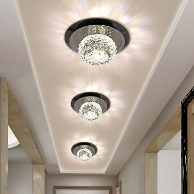 Modern Concealed Crystal Decorative Flushmount Ceiling Light for Hotel Bar and Dinning Room