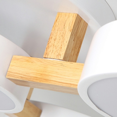 Modern Style LED Flushmount Light Nordic Style Metal Wood Acrylic Celling Light for Bedroom Living Room