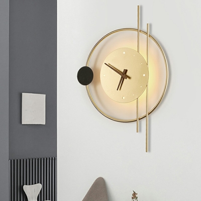 Modern Wall Lighting Fixtures Clock Shape Warm Light Wall Mounted Lighting for Bedroom